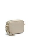 Elie Beaumont Leather Peacock Strap Crossbody Bag, Beige