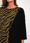 Elsewhere Acara Zebra Print Layer Top, Gold Mustard