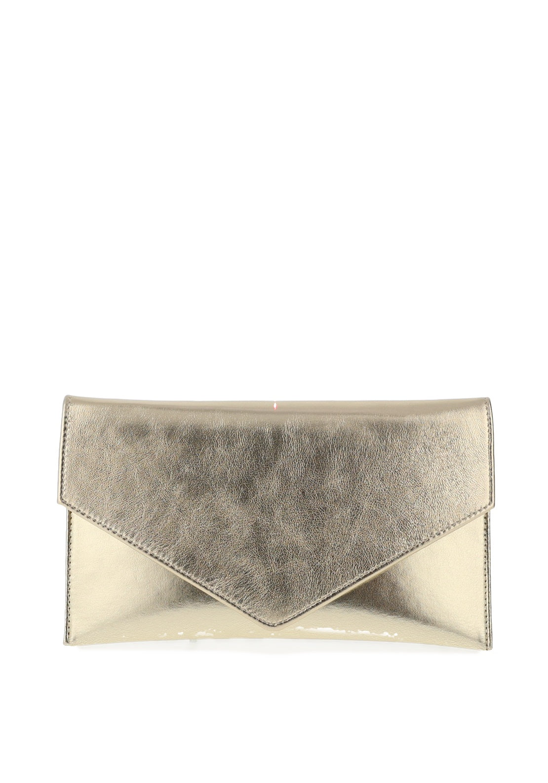 Emis Leather Metallic Envelope Clutch Bag, Gold - McElhinneys