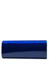 Emis Suede and Patent Clutch Bag, Cobalt Blue