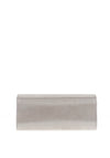 Emis Leather Metallic Clutch Bag, Silver