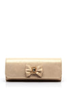 Emis Suede Bow Clutch, Gold