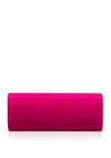 Emis Suede Bow Clutch, Fuchsia