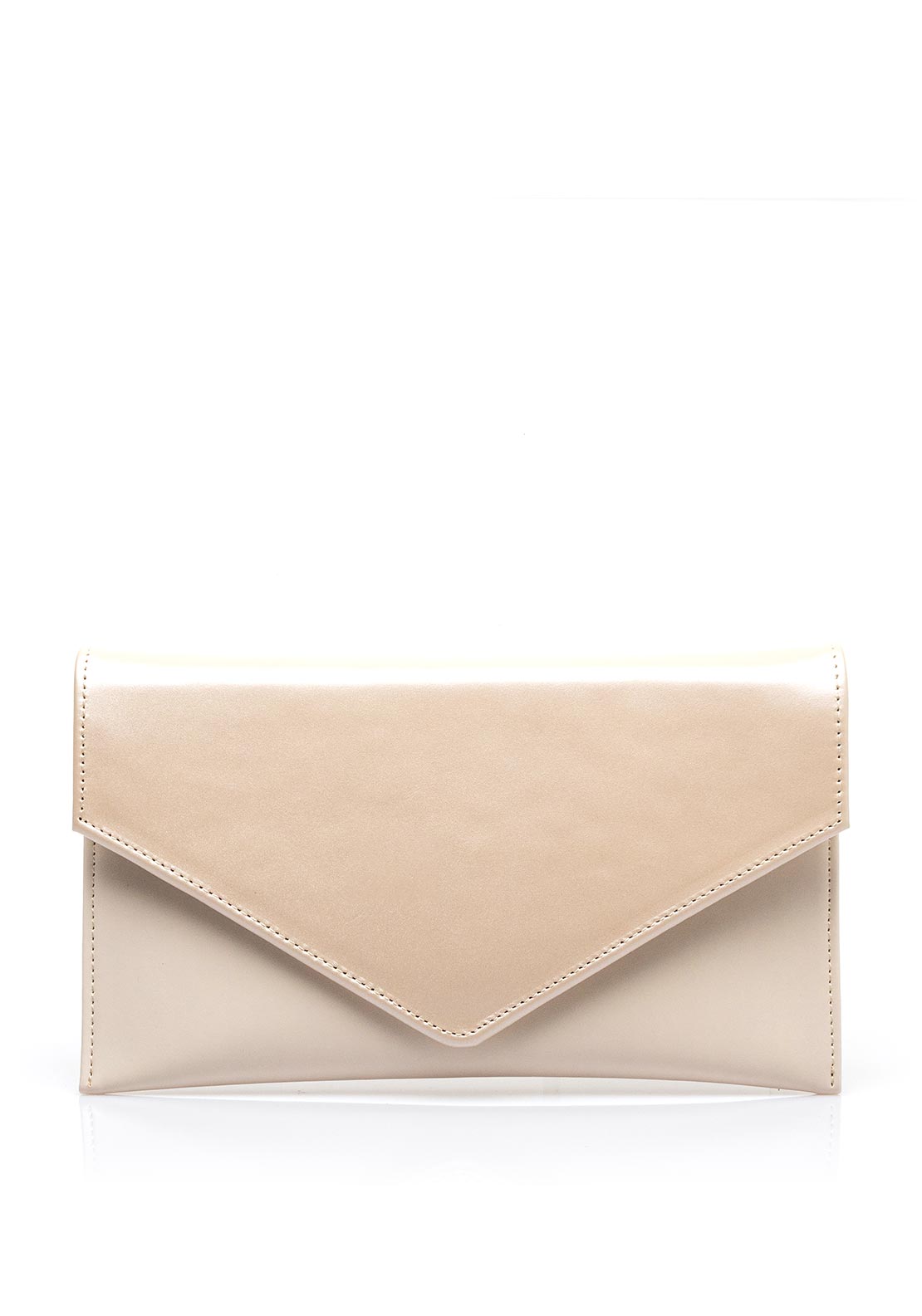 Emis Leather Envelope Clutch Bag, Beige - McElhinneys