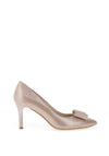 Emis Shimmer Pointed Bow Toe Heels, Champagne