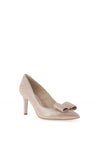 Emis Shimmer Pointed Bow Toe Heels, Champagne