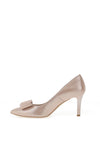 Emis Shimmer Pointed Bow Toe Heels, Champagne