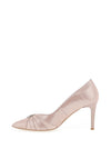 Emis Brooch Shimmer Pointed Court Shoes, Blush