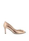 Emis Shimmer Pointed Toe Embellished Heels, Copper