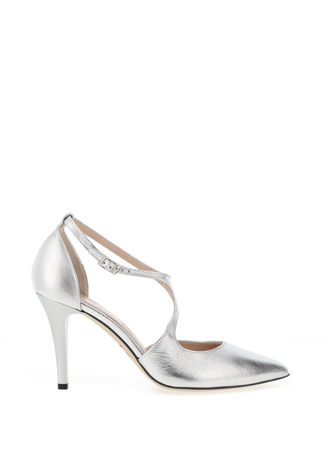 Emis Leather Wrap High Heeled Shoes, Silver - McElhinneys