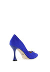 Emis Suede Diamante Heeled Court Shoes, Cobalt Blue