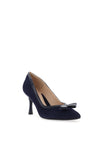 Emis Bow Detail Suede Heels, Navy