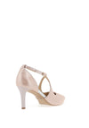 Emis Soft Leather Diamante Bow Heeled Shoes, Blush