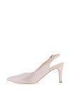 Emis Leather Shimmer Sling Back Heeled Shoes, Blush