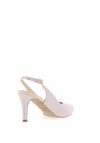 Emis Leather Shimmer Sling Back Heeled Shoes, Blush