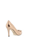 Emis Metallic Leather Diamante Brooch Court Shoes, Bronze