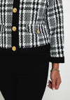 Natalia Collection Check Tweed Short Jacket, Black & White