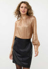 EsQualo Fancy Foil Blouse, Bronze