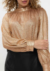 EsQualo Fancy Foil Blouse, Bronze