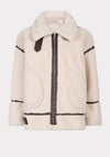 EsQualo Faux Fur Aviator Jacket, Cream