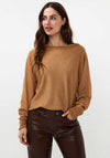 EsQualo Glitter Batwing Sweater, Brown