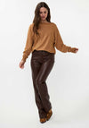 EsQualo Glitter Batwing Sweater, Brown