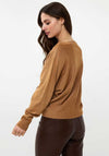 EsQualo Glitter Batwing Sweater, Brown