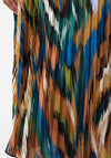 EsQualo Printed Plisse Midi Skirt, Multicoloured