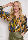 Esqualo Abstract Print Satin Blouse, Multi-Coloured