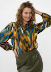 Esqualo Abstract Print Satin Blouse, Multi-Coloured