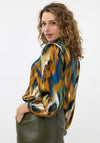 Esqualo Abstract Print Satin Blouse, Multi-Coloured