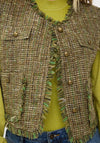 Esqualo Tweed Boucle Gilet, Green