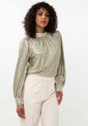 Esqualo Fancy Foil Blouse, Gold