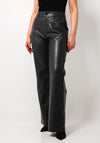 Esqualo Faux Leather Wide Leg Trousers, Grey