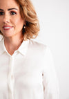 Eva Kayan Satin Long Sleeve Shirt, White