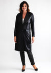 Eva Kayan Faux Leather Long Jacket, Black