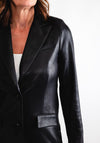 Eva Kayan Faux Leather Long Jacket, Black