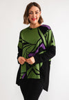 Ever Sassy Abstract Print Knit Jumper, Green