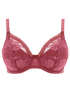 Fantasie Fusion Lace Padded Plunge Bra, Rosewood