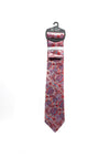 Fletcher’s Gallery Floral Paisley Print Tie & Pocket Square Set, Red