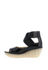 Fly London Yefi Elasticated Criss Cross Sandals, Black