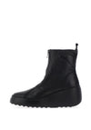 Fly London Zip Front Wedge Boots, Black