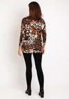 Natalia Collection Studded  Leopard Print Knit Sweater, Tan