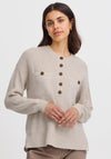 Fransa Bitte Pocket Front Jumper, Beige