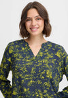 Fransa Flowy Floral V Neck Blouse, Blue