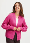 Fransa Beverly Chunky Knit Cardigan, Very Berry