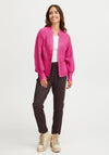 Fransa Beverly Chunky Knit Cardigan, Very Berry