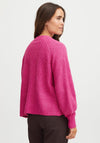 Fransa Beverly Chunky Knit Cardigan, Very Berry