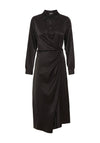 Fransa Viline Wrap Detail Midi Dress, Black