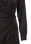 Fransa Viline Wrap Detail Midi Dress, Black